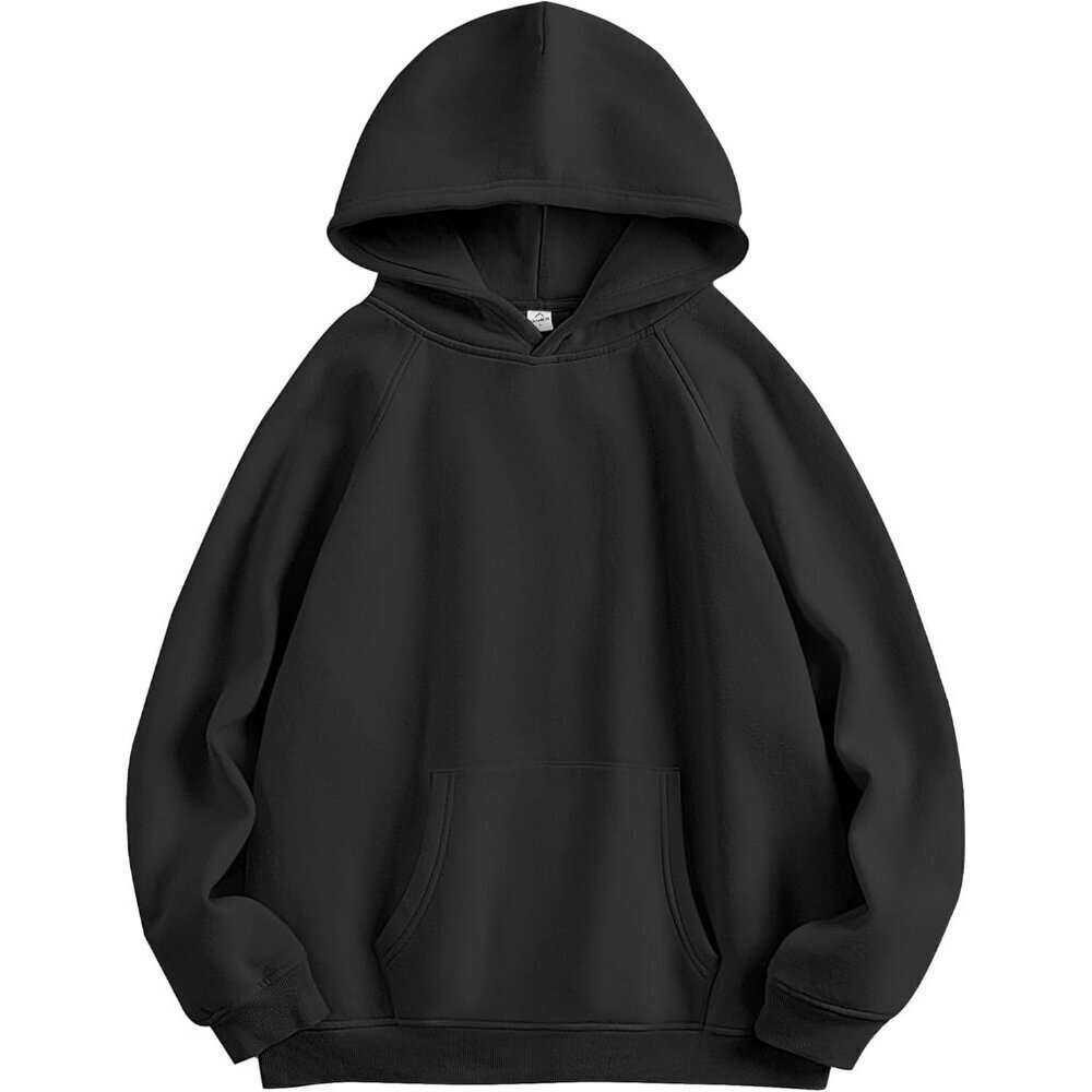 Women Black Hoodies Oversized Fleece Long Sleeve Comfy Casual  Sweatshirts